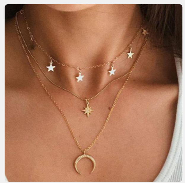 Dou-color pendentif collier Dame
